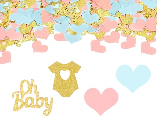 KAPSING 100 Stück Oh Baby Konfetti Deko, Gender Reveal Party Dekoration, Babyparty Tischdeko, Servietten Confetti Zubehör, für Baby Geburtstag Party Dekorationen (Blau Rosa Gold) KAPSING 100 Stück Oh Baby Konfetti Deko, Gender Reveal Party Dekoration, Babyparty Tischdeko, Servietten Confetti Zubehör, für Baby Geburtstag Party Dekorationen (Blau Rosa Gold) von KAPSING