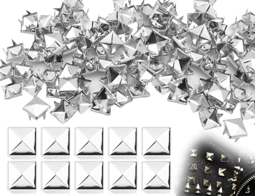 KAPSING 100 Stück Quadratische Nieten Metall, nieten für leder, Pyramide Spike Nieten, DIY Punk Nieten, für Taschen Lederband Mäntel Handschuhe KAPSING 100 Stück Quadratische Nieten Metall, nieten für leder, Pyramide Spike Nieten, DIY Punk Nieten, für Taschen Lederband Mäntel Handschuhe von KAPSING