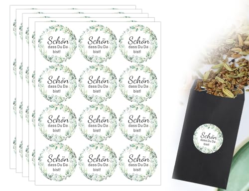 KAPSING 120 Stück Aufkleber schön dass du da bist Hochzeit Eukalyptus Aufkleber, 3,8cm Runde Hochzeitsaufkleber, Geschenke Zubehör KAPSING 120 Stück Aufkleber schön dass du da bist Hochzeit Eukalyptus Aufkleber, 3,8cm Runde Hochzeitsaufkleber, Geschenke Zubehör von KAPSING