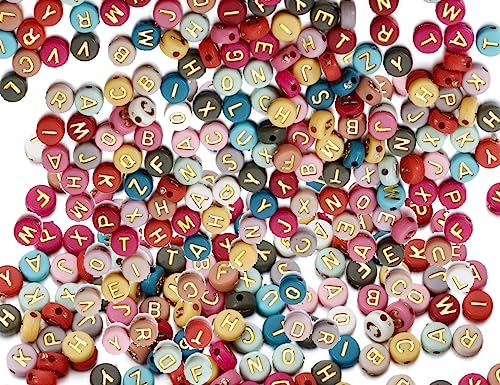 KAPSING 300 Stücke Buchstabenperlen, perlen zum Auffädeln, A bis Z Bunt Acrylperlen, perlen buchstaben für Armbänder Halsketten Schmuck DIY Herstellung von KAPSING