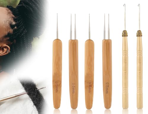 KAPSING 6 Stück Dreadlocks Häkelnadel, Perücke Häkelnadel, Dreadlocks flechten Werkzeug, Beinhaltet Doppel- und Einzelnadeln KAPSING 6 Stück Dreadlocks Häkelnadel, Perücke Häkelnadel, Dreadlocks flechten Werkzeug, Beinhaltet Doppel- und Einzelnadeln von KAPSING