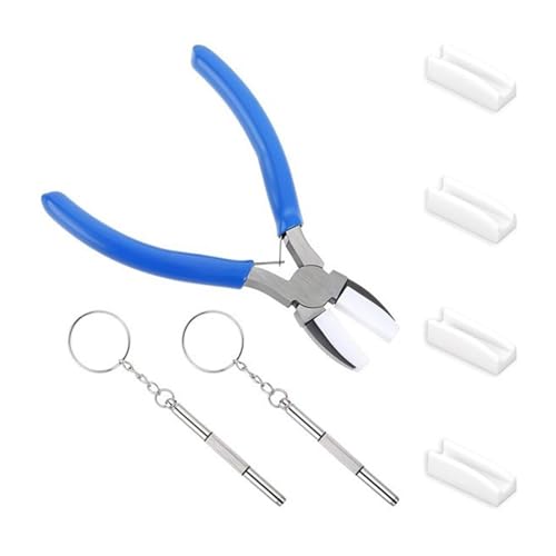 Flache Nylon-Backenzange mit federbelasteter weicher Nase, Doppel-Nylon-Zange für Schmuck, Basteln, Draht-Glättungswerkzeug von KAQNTUD