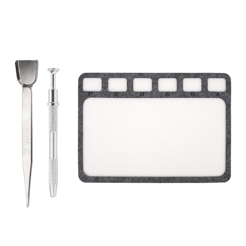 Tragbares Perlen-Organizer-Set enthält rutschfeste Filzmatte, Metallschaufeln und 6 Fächer, Perlen-Bastelmatte für Schmuckbastelarbeiten von KAQNTUD