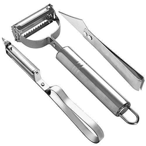 KARAA 3 Pcs Schäler Gemüse Julienneschneider Kartoffelschäler Edelstahl Sparschäler Gemüseschäler 2 in 1 für Obst Gemüse Universalschäler Zweischneidig KARAA 3 Pcs Schäler Gemüse Julienneschneider Kartoffelschäler Edelstahl Sparschäler Gemüseschäler 2 in 1 für Obst Gemüse Universalschäler Zweischneidig von KARAA