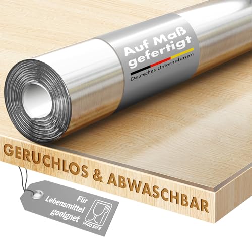 KARAT Transparente Tischfolie mit gerader Kante - Tischdecke nach Maß, Größe wählbar - Folie, Schutzfolie glasklar, Tischschutz (Crystal, B:45 x L:205 cm) von KARAT