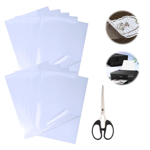 A4 Selbstklebende Folien, Druckerpapier Wasserfest, 10 Blatt Vinylfolie Sticker Papier zum Bedrucken A4, Stickerpapier zum Bedrucken, A4 Inkjet Vinyl Aufkleber, für Tintenstrahldrucker Laserdrucker von KARELLS