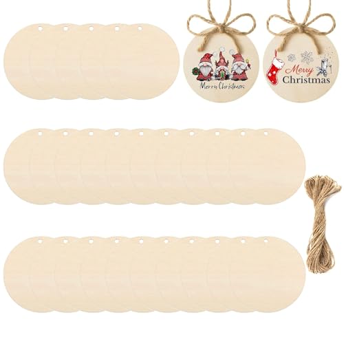 25 Stück Runde Holzscheiben mit Loch, Runde Holzscheiben 5 cm Durchmesser, Runde Naturholzscheiben, Holz Ornamente Weihnachtsbaum Anhänger, für DIY Schlüsselanhänger, Hängende Dekoration, Malerei 25 Stück Runde Holzscheiben mit Loch, Runde Holzscheiben 5 cm Durchmesser, Runde Naturholzscheiben, Holz Ornamente Weihnachtsbaum Anhänger, für DIY Schlüsselanhänger, Hängende Dekoration, Malerei von KARELLS
