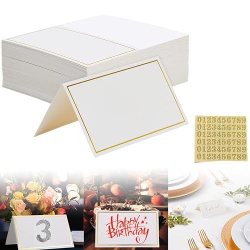 50 Stück Tischkarten Hochzeit, Platzkarten Hochzeit, Namensschilder Hochzeit, Platzkarten Tischdekoration Namenskarten zum Selbst Beschriften für Hochzeit Geburtstag Konfirmation Kommunion, Gold 50 Stück Tischkarten Hochzeit, Platzkarten Hochzeit, Namensschilder Hochzeit, Platzkarten Tischdekoration Namenskarten zum Selbst Beschriften für Hochzeit Geburtstag Konfirmation Kommunion, Gold von KARELLS