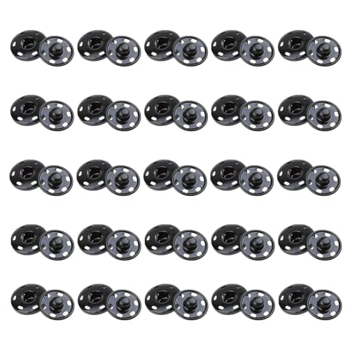 KARELLS Metall-Druckknöpfe, Schwarz, 21mm, 25 Sätze, für Handtasche, Kleidung, Nähen, DIY KARELLS Metall-Druckknöpfe, Schwarz, 21mm, 25 Sätze, für Handtasche, Kleidung, Nähen, DIY von KARELLS