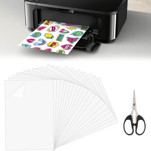 20 Blatt Bedruckbare Klebefolie, Klebepapier A4 Bedruckbar, Sticker Papier Zum Bedrucken, Tintenstrahldrucker Sticker, Vinylfolie Sticker Papier,Etiketten Selbstklebend Bedruckbar,Universal Etiketten von KARELLS