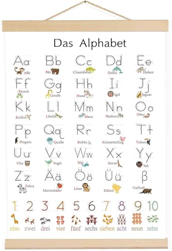 KARELLS ABC Poster für Kinder 30x40 cm, Lernen Alphabet Zahlen, Poster Buchstaben Grundschrift, Buchstaben Laute von A - Z, Für Kindergarten Grundschule Vorschule Einschulung Geschenke KARELLS ABC Poster für Kinder 30x40 cm, Lernen Alphabet Zahlen, Poster Buchstaben Grundschrift, Buchstaben Laute von A - Z, Für Kindergarten Grundschule Vorschule Einschulung Geschenke von KARELLS