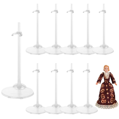 Puppenständer,10 PCS Puppen Ständer Displayhalter,Verstellbar Puppenständer,Kunststoff Puppenständerhalter,Puppen Ständerhalter,Puppenbügel,Mini Puppenständer Puppenzubehör,Für Puppenregal Verwendet von KARELLS