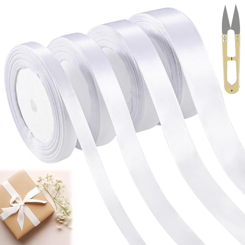 Satinband Weiss, 88m Geschenkband Weiss Breit, 6/10/15/20mm Schleifenband Weiss, Geschenkband Weiß Hochzeit Stoff, Ribbon Geschenk Band für Taufe Geburtstag Deko Geschenkverpackung Satinband Weiss, 88m Geschenkband Weiss Breit, 6/10/15/20mm Schleifenband Weiss, Geschenkband Weiß Hochzeit Stoff, Ribbon Geschenk Band für Taufe Geburtstag Deko Geschenkverpackung von KARELLS