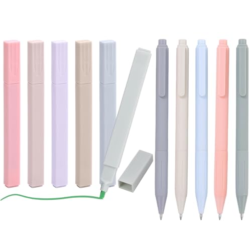 Textmarker Pastell Set, 6 Stifte Aesthetic Bible Highlighter und 5 Schwarze Fineliner-Stiften, Feine Spitze, Glatte Schreibstifte, Mehrfarbig Pastell Zubehör, für Journal Bibel Schule Büro(Morandi) Textmarker Pastell Set, 6 Stifte Aesthetic Bible Highlighter und 5 Schwarze Fineliner-Stiften, Feine Spitze, Glatte Schreibstifte, Mehrfarbig Pastell Zubehör, für Journal Bibel Schule Büro(Morandi) von KARELLS