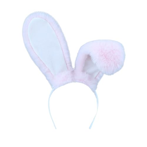 KAREN66 Hasenohren Haarreif Hase Ohren Haarbänder Bunny Ohren Haarreif Hasen Cosplay Bunny Kostüm für Kinder Erwachsene Karneval Party (Rosa) von KAREN66