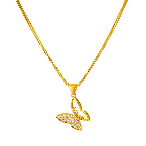 KAREN66 Kette Damen Modeschmuck Durchbrochene -Schmetterlings-Halskette für Mädchen, Frauen, Freunde, Distanz, Geburtstagsgeschenke Einzigartige Anhänger (Gold, One Size) von KAREN66