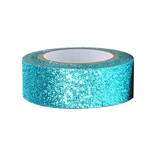 KAREN66 Washi Tape 15mm x 5m Bunte Glitzernde Bänder DIY Papier Tape Dekrativer Klebeband Bastelband für DIY Handwerk (Sky Blue, One Size) von KAREN66