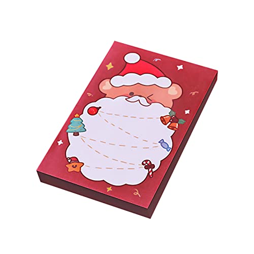 KAREN66 Weihnachten Mini Notizbuch 50 Blatt Kinder Kleine Weihnachten Notizblöcke Tragbare Tasche Notebooks Weihnachtsmann, Schneemann, Rentier Muster Schreibblock für Mädchen Jungen (D) von KAREN66