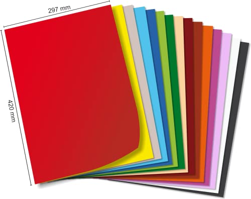 KARLAkreativ Bastelpapier, 50 BLATT, 300g/m² Fotokarton, Einzelfarben frei wählbar, DIN A4 – A3 – 50/70 (dunkelbraun, DIN A3) von KARLAkreativ
