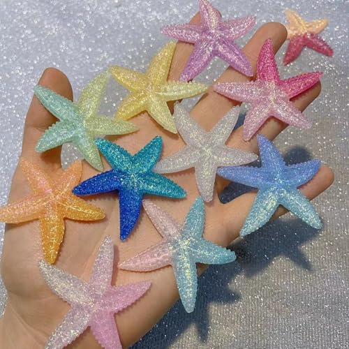 KARLOR 10 Stück 3D Seestern Deko, Leuchtend Seesterne groß Harz Kristall Schimmer Dekoration DIY Haarschmuck Accessoires Charms Kette Anhänger Zubehör Bastelzubehör Glow in Dark KARLOR 10 Stück 3D Seestern Deko, Leuchtend Seesterne groß Harz Kristall Schimmer Dekoration DIY Haarschmuck Accessoires Charms Kette Anhänger Zubehör Bastelzubehör Glow in Dark von KARLOR