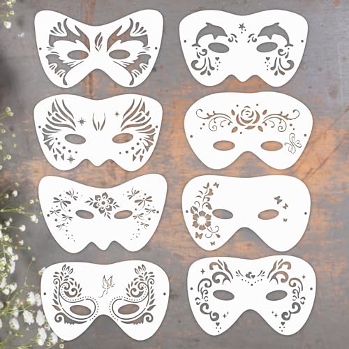 KARLOR 8 PCS Gesichtsbemalung Schablonen Wiederverwendbar Face Paint Schablonen Face Painting Stencils Gesichtsmalerei Vorlager aus Polyester Harz für Gesicht Makeup Tattoo Schablonen KARLOR 8 PCS Gesichtsbemalung Schablonen Wiederverwendbar Face Paint Schablonen Face Painting Stencils Gesichtsmalerei Vorlager aus Polyester Harz für Gesicht Makeup Tattoo Schablonen von KARLOR