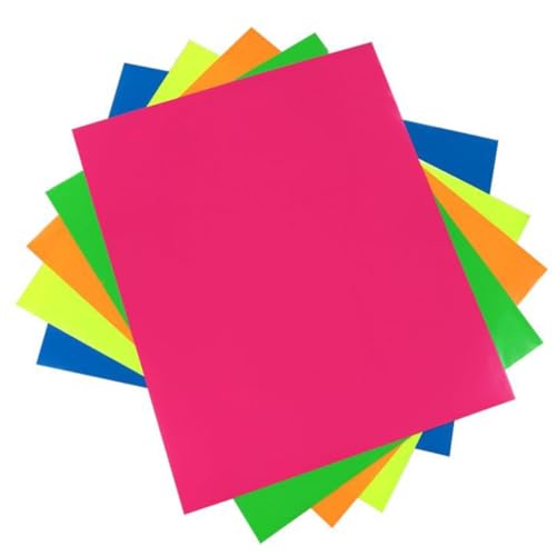 KARLOR A4 UV Transferfolie Selbstklebend, 5 Neon Farben PU Wärmeübertragungsfolie Fluoreszierend Flexfolie Plotterfolie Klebefolie für T-Shirts Textilien Handtaschen elektronische Produkte, Waschbar von KARLOR