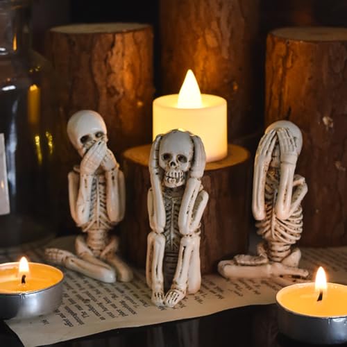 KARLOR Skelett Figur Set, 3 Pcs Skelett Tischdeko, Lustig schrecklich Skelett Halloween Skelette Deko Skelett Figur für Spukhaus-Requisiten Halloween Party Dekorationen Wohnzimmer Deko KARLOR Skelett Figur Set, 3 Pcs Skelett Tischdeko, Lustig schrecklich Skelett Halloween Skelette Deko Skelett Figur für Spukhaus-Requisiten Halloween Party Dekorationen Wohnzimmer Deko von KARLOR