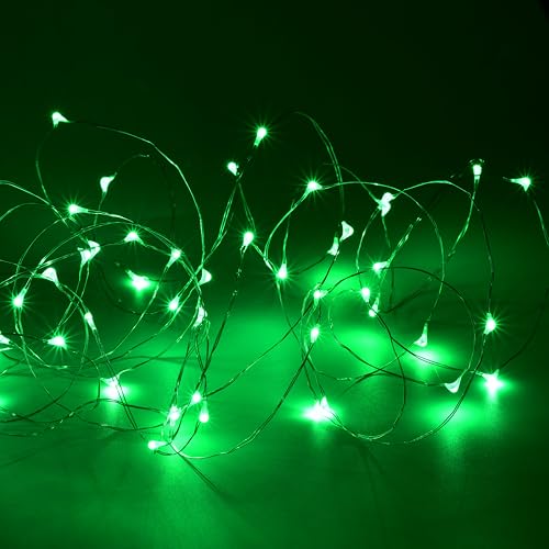 KARSUM USB-betriebene LED-Lichterkette, Silberdraht, Mikro-Lichterkette, 5 m, 50 Funkeln für Innenbereich, Schlafzimmer, Garten, Party, Hochzeit, Weihnachten, Party-Dekoration (grün, 5 m) von KARSUM