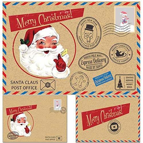 Weihnachtskarten mit Umschlag Set Klappkarten Vintage mit Briefumschlägen für Weihnachten Karten Kuvert nostalgisch modern DIN A6 Merry Christmas skandinavisch (Airmail) von KARTEN 24 VERSAND