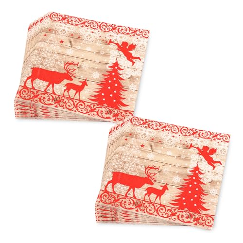 Weihnachtsservietten mit Rentiermotiv 40 Stk., festliche Papierservietten 3-lagig, Tisch- & Weihnachtsdeko für Dinnerpartys & Weihnachten Weihnachtsservietten mit Rentiermotiv 40 Stk., festliche Papierservietten 3-lagig, Tisch- & Weihnachtsdeko für Dinnerpartys & Weihnachten von KARTENVERLIEBT