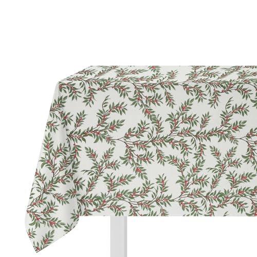 KASANOVA Weihnachtstischdecke 140 x 320 cm Stechpalme Baumwolle von KASANOVA