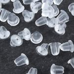 Gummi-Ohrring-Verschlüsse, 200 Stück, weiche, transparente Ohrring-Verschlüsse, Kunststoff-Stopper für hängende Ohren Gummi-Ohrring-Verschlüsse, 200 Stück, weiche, transparente Ohrring-Verschlüsse, Kunststoff-Stopper für hängende Ohren von KASBEE