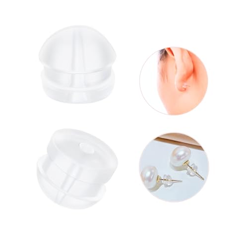 Silikon-Ohrring-Verschlüsse, transparente Ohrring-Verschlüsse, 12 Stück, weiche Ohrring-Stopper, Sicherheitsrückenstopper, Ohrring-Stopper, Ersatz für Fischhaken-Ohrstecker, Creolen von KASBEE