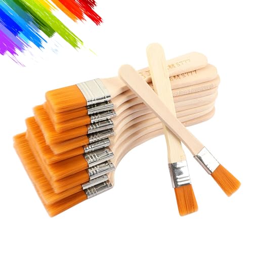 KASESSS 12 Stück Lasurpinsel, Nylon Borsten Pinselset Acrylfarben, 12 Größe Malerpinsel Kunst Flachpinsel mit Holzgriff Lackierpinsel Multifunktional Pinsel Lack für Kunst Streichen Möbel Malerei DIY KASESSS 12 Stück Lasurpinsel, Nylon Borsten Pinselset Acrylfarben, 12 Größe Malerpinsel Kunst Flachpinsel mit Holzgriff Lackierpinsel Multifunktional Pinsel Lack für Kunst Streichen Möbel Malerei DIY von KASESSS