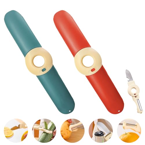 KASESSS 2 Stück Sparschäler, Multifunktion Kartoffelschäler, 5 in 1 Gemüseschäler, Universal Schäler Gemüse mit Edelstahlklinge und Flaschenöffner Spargelschäler Tragbar Orangenschäler für Gemüse Obst KASESSS 2 Stück Sparschäler, Multifunktion Kartoffelschäler, 5 in 1 Gemüseschäler, Universal Schäler Gemüse mit Edelstahlklinge und Flaschenöffner Spargelschäler Tragbar Orangenschäler für Gemüse Obst von KASESSS