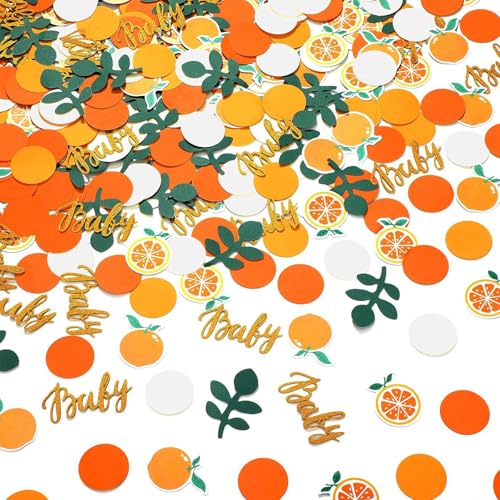 KASESSS 200 Stück Babyparty Dekorations Konfetti, Gender Reveal Partydekor, Orangefarbene Zitrusfrucht Orange Tischdeko Taufe, Neutrale Tischdeko Konfetti für Mädchen Jungen, Gender Reveal Partydekor KASESSS 200 Stück Babyparty Dekorations Konfetti, Gender Reveal Partydekor, Orangefarbene Zitrusfrucht Orange Tischdeko Taufe, Neutrale Tischdeko Konfetti für Mädchen Jungen, Gender Reveal Partydekor von KASESSS