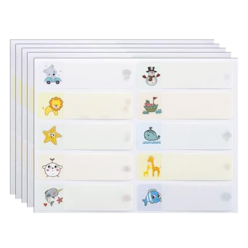 KASESSS 200 Stück Wasserfeste Namensaufkleber Kinder Schule, Niedliche Etiketten für Schule, Kindergarten, Zuhause & mehr von KASESSS