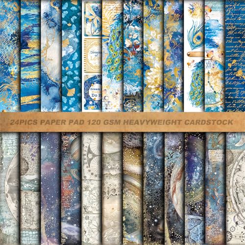 KASESSS 24 Stück Blauer Traum Scrapbook Papier, 15.2x15.2cm Scrapbook Zubehör, Scrapbooking Fotoalbum, Ein-seitig Decoupage Papier, Vintage Designpapier für Journal DIY Kartenherstellung Scrapbooking KASESSS 24 Stück Blauer Traum Scrapbook Papier, 15.2x15.2cm Scrapbook Zubehör, Scrapbooking Fotoalbum, Ein-seitig Decoupage Papier, Vintage Designpapier für Journal DIY Kartenherstellung Scrapbooking von KASESSS