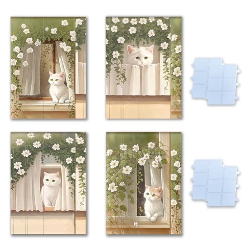 KASESSS 4er Set Bilder Kinderzimmer, Katzen Poster Kinderzimmer, Ohne Bilderrahmen Bilder Babyzimmer, Wandbilder Kinderzimmer mit Doppelseitiges Klebeband, Kinderbilder für Schlafzimmer Jungen Mädchen KASESSS 4er Set Bilder Kinderzimmer, Katzen Poster Kinderzimmer, Ohne Bilderrahmen Bilder Babyzimmer, Wandbilder Kinderzimmer mit Doppelseitiges Klebeband, Kinderbilder für Schlafzimmer Jungen Mädchen von KASESSS