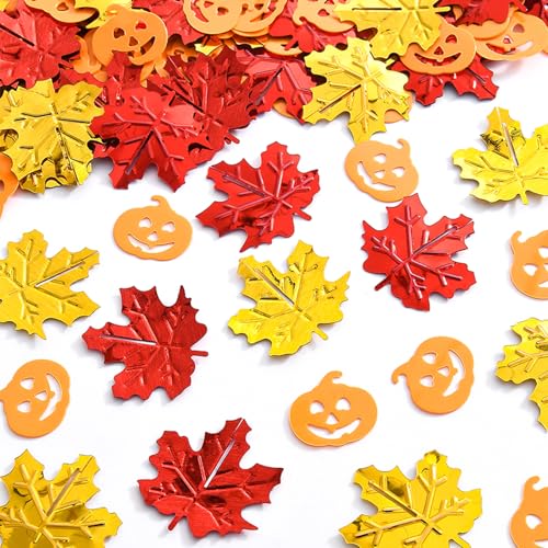 KASESSS Halloween Konfetti, 30g Halloween Konfetti Tischdeko, Tischdeko halloween, Streudeko Tisch Deko, Kürbis Ahornblatt Glitzer Party Streudeko, Grusel Horror Party Fasching Motto Party, Gelb KASESSS Halloween Konfetti, 30g Halloween Konfetti Tischdeko, Tischdeko halloween, Streudeko Tisch Deko, Kürbis Ahornblatt Glitzer Party Streudeko, Grusel Horror Party Fasching Motto Party, Gelb von KASESSS