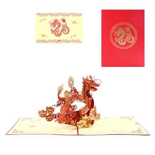 Handgefertigte 3D-Popup-Chinesischer Drache Neujahrskarten 2024, kreative Grußkarten, Papercraft für Festival, Neujahr, Drachen-Popup-Karten Handgefertigte 3D-Popup-Chinesischer Drache Neujahrskarten 2024, kreative Grußkarten, Papercraft für Festival, Neujahr, Drachen-Popup-Karten von KASFDBMO