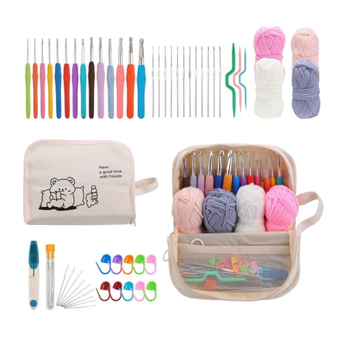 KASFDBMO 14pcs Häkchen Haken Mit Stahlhäkchen Hakenhäkchen Garnnadelstrickmarker Tragbarer Anfänger Strick Set KASFDBMO 14pcs Häkchen Haken Mit Stahlhäkchen Hakenhäkchen Garnnadelstrickmarker Tragbarer Anfänger Strick Set von KASFDBMO