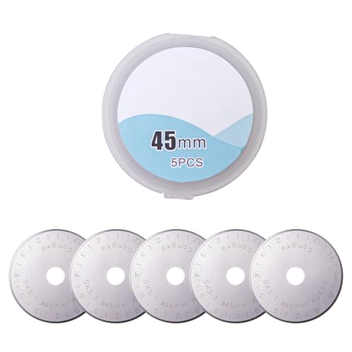 KASFDBMO 5/10 Stcs Drehschneiderscheiben 45 Mm Rotationsschneiderersatzscheiben Für Quiltpapier Stoff Scrapbooking Nähen von KASFDBMO