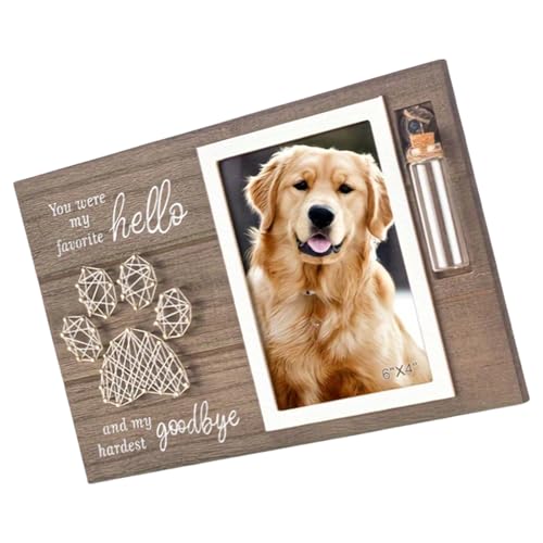 KASFDBMO Bilderrahmen aus Holz für Hunde und Katzen, mit kleiner Glasflasche, Verlust der Sympathie von Hund und Katze von KASFDBMO