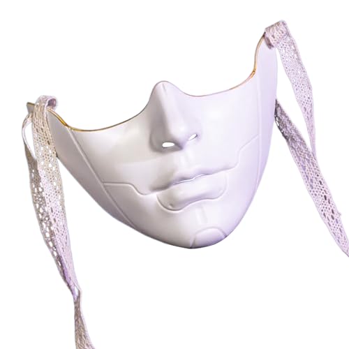 KASFDBMO Halloween-Kostüm, Maskerade, weißes halbes Gesicht für Damen und Herren, Cosplay-Enthusiasten, Maskerade-Dekoration KASFDBMO Halloween-Kostüm, Maskerade, weißes halbes Gesicht für Damen und Herren, Cosplay-Enthusiasten, Maskerade-Dekoration von KASFDBMO