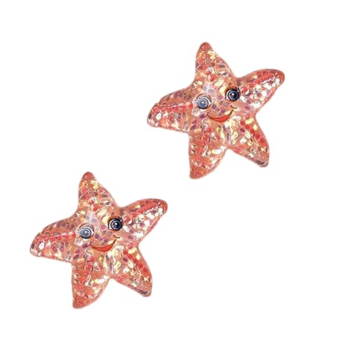 KASFDBMO Meerestier-Figuren aus Kunstharz, flache Rückseite, Miniatur-Ornament für Kunst, Handwerk, Scrapbooking, Dekoration, Figuren, 2/6 Stück von KASFDBMO