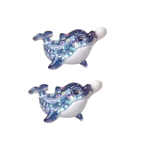 KASFDBMO Meerestier-Figuren aus Kunstharz, flache Rückseite, Miniatur-Ornament für Kunst, Handwerk, Scrapbooking, Dekoration, Figuren, 2/6 Stück von KASFDBMO