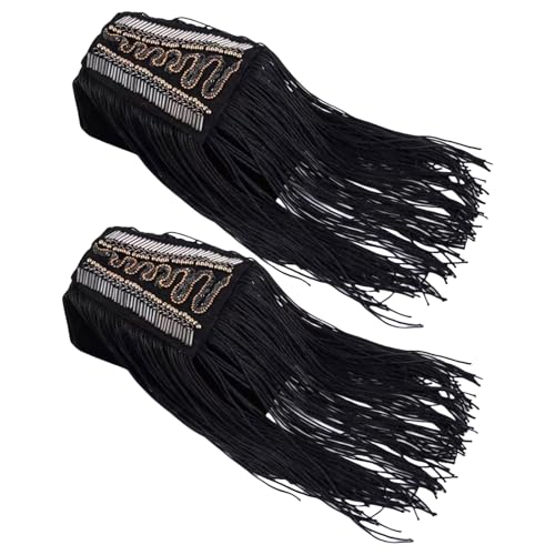 Mehrzweck-Epaulette mit Quasten und Perlen, Nietenmuster für verschiedene Anlässe, Bühnenauftritte, formelle Anzug-Kleid-Dekorationen von KASFDBMO