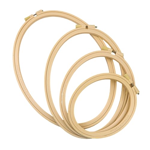 Packung Von 4 Stickereien Hoop Display Rahmen Oval Form Stickerei Hoop Mit Federclip Für Nadelworks Nähen Tragbarer Stickrahmen von KASFDBMO