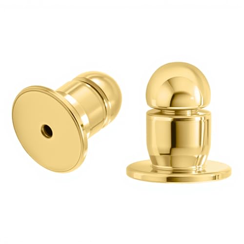 KASFREE Verriegelbare Ohrring-Verschlüsse für Ohrstecker, sichere Ohrringrückseite (Gold) von KASFREE